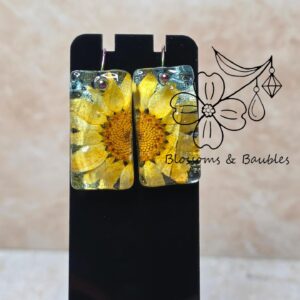 yellow daisy on aqua background